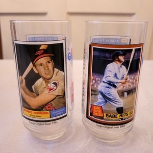 Babe Ruth & Brooks Robinson Topps Orignal Retro McDonald's  Collectible Glasses